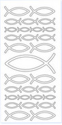 Sticker srebrny 14820 - ryby x1