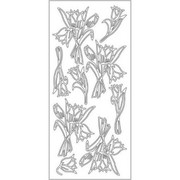 Sticker srebrny 02104 - tulipany x1