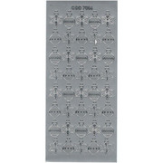 Sticker srebrny 07086 - bombki x1