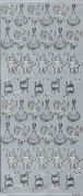 Sticker srebrny 01867 - elementy świąteczne x1