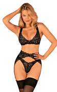 Obsessive Komplet biustonosz, stringi i pas Donna Dream 3-pcs
