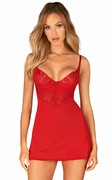 Obsessive Koszulka i stringi czerwone Ingridia chemise