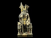 Mała rzeźba - Wszechojciec Odyn nordycki bóg wojny siedzący na tronie Veronese WU78058AP