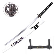 SMOCZA KATANA BIAŁA SAMURAJSKI MIECZ Z POCHWĄ + STOJAK SW1356