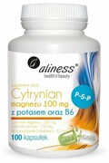 Cytrynian Magnezu 100 mg z potasem 150 mg, B6 (P-5-P) x 100 caps VEGE Aliness