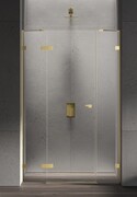 New Trendy Eventa Gold Shine drzwi wnękowe pojedyncze z dodatkową ścianką 110x200 cm przejrzyste lewe Złoty połysk EXK-4681