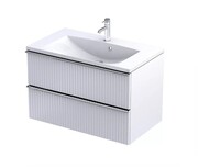 Oristo Etna szafka podumywalkowa wisząca Ryflowana 80x50x45 biały mat OR52-SD2S-80-2R