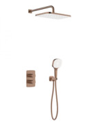 KFA MALAGA MALAGA ROSE GOLD podtynkowy zestaw prysznicowy z baterią termostatyczną 3 funkcyjną różowe złoto szczotkowane 5759-501-34