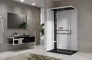 Novellini Glax 2 2.0 kabina z hydromasażem hydro plus 120x80 lewa czarna G222P129ST1L-1HU