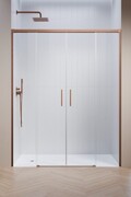 Radaway Idea 8 DWD Brushed Copper drzwi wnękowe 150cm szczotkowana miedź 10380420-93-01/10390333-01-01