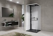 Novellini Glax 2 2.0 kabina z hydromasażem 90x90 lewa czarna G22GF90ST1-1HU