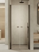 New Trendy New Soleo Gunmetal Brushed 100x195 cm drzwi wnękowe podwójne grafit szczotkowany/szkło przejrzyste D-0535A