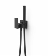 Tres CUADRO Bateria jednouchwytowa podtynkowa z natryskiem do toalety czarny mat 00612302NM