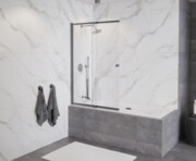 Besco Easy Slide Gun Metal Grafit szczotkowany parawan nawannowy przesuwny 100x150cm PESGM-2S