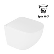 Excellent Luqa Spin Miska wisząca bezrantowa z deską wolnoopadającą biały połysk CEAC.6403.K.6405.480.WH