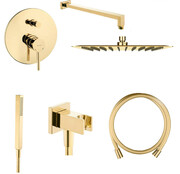 Zestaw Oltens Molle bateria podtynkowa z deszczownicą 30 cm Vindel (S) i kompletem prysznicowym Sog złoty 36603800