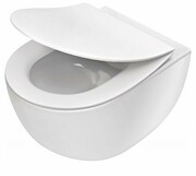 Deante Peonia Zero miska wisząca bez kołnierza z deską slim biała CDED6ZPW