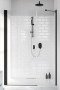 Radaway Nes 8 Black Dws I drzwi wnękowe 120cm lewe czarny mat/szkło przejrzyste 10078110-54-01L/10078112-01-01