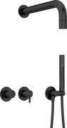 Deante SILIA Zestaw prysznicowy podtynkowy z główką prysznicową z baterią poziomą nero NQS_N0XK