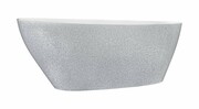Besco Goya XS Glam srebrna 142x62cm wanna wolnostojąca konglomeratowa + odpływ klik-klak #WMD-140-GS