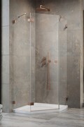 Radaway Essenza Pro Brushed Copper Ptj kabina pięciokątna 90x80 lewa szczotkowana miedź 10100000-93-01L/10100600-01-01