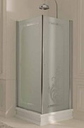 Kerasan Retro Kabina prostokątna lewa szkło dekoracyjne przejrzyste profile chrom 80x96 9143N0