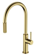 Omnires Switch bateria kuchenna z wyciąganą wylewką do podłączenia zestawu filtrującego mosiądz szczotkowany SW9059BSB