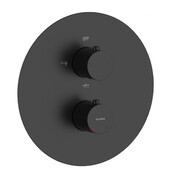 Oltens Katla bateria wannowo-prysznicowa termostatyczna podtynkowa czarny mat 34600300