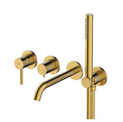 Oltens Molle bateria wannowo-prysznicowa podtynkowa 4-otworowa złoto szczotkowane 34105810