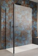 Radaway Modo New Black IV kabina Walk-in 90x70 czarny mat/szkło przejrzyste 389594-54-01/389074-54-01