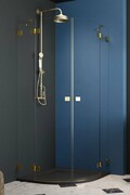 Radaway Essenza Pro Gold Pdd kabina 90x90cm złoty połysk/szkło przejrzyste 10095090-09-01L/10095090-09-01R