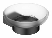 Vitalle BRESSO mydelniczka z uchwytem szkło mrożone czarny mat 3406030121