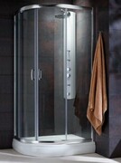 Radaway Premium Plus E Kabina półokrągła 100x80cm szkło przejrzyste + brodzik Laros E prawy + syfon