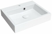 Omnires Thasos M+ Umywalka nablatowa/wisząca z przelewem 50x42 cm biały połysk THASOS500ZPBP