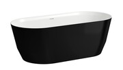 Laufen Pro wanna wolnostojąca konglomeratowa czarno biała w połysku 165 x 75 cm H2399520640001