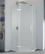 SanSwiss Pur PUT51 Ścianka boczna do kabiny 5-kątnej 30-100cm profil chrom szkło Pas satynowy PUT51SM11051