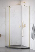 Radaway Nes Brushed Gold Ptj kabina pięciokątna 100x100cm lewa złoto szczotkowane 10052000-99-01L/10052100-99-01