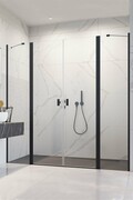Radaway Nes Black Dwd II drzwi wnękowe 160cm W2 czarny mat/szkło przejrzyste 10037093-54-01/10041067-54-01