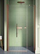 New Trendy New Soleo Copper Brushed 160x195 cm drzwi wnękowe wspornik skośny miedź szczotkowana/szkło przejrzyste D-0996A