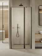 New Trendy New Soleo Gunmetal Brushed 90x195 cm drzwi wnękowe wspornik krzyżowy grafit szczotkowany/szkło przejrzyste D-0560A-WP