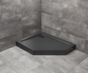 Radaway Doros PT E Compact brodzik pięciokątny lewy z obudową 90x80x11,5cm czarny SDRPTP9080-05-54SL