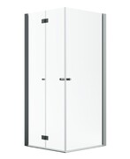 Radaway Nes Black KDD B / KDD I kabina 80x80cm lewa czarny mat/przejrzyste 10024080-54-01L/10015080-54-01R