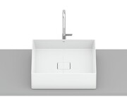 Roca Terra umywalka nablatowa 40x40 cm kwadratowa Fineceramic biała A32787Y000