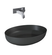 Elita Metis umywalka nablatowa ceramiczna 52x39cm anthracite matt 145004