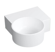 Omnires Ovo M+ umywalka nablatowa/wisząca prawa 33x34 cm biały mat OVO335UWPBM