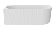 Besco Denaya 150x75cm lewa wanna wolnostojąca przyścienna ryflowana akrylowa + syfon klik-klak chrom #WAS-150-DLC