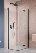 Radaway Nes Black KDD B / KDD II kabina 80x100cm prawa czarny mat przejrzyste 10024080-54-01R/10016100-54-01L