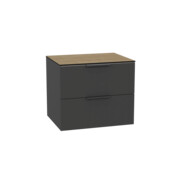 Excellent Tuto 2.0 szafka wisząca front gładki wysoki szary 60x50x46,5 cm blat dąb Hikora MLEX.2172.K.60.02BL.GRGR