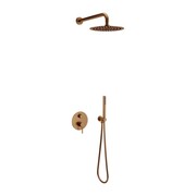 Excellent Pi zestaw prysznicowo-wannowy podtynkowy 2 funkcyjny z deszczownicą 25 cm, miedź szczotkowana AREX.SET.1245CB