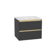 Excellent Tuto 2.0 szafka wisząca z umywalką PIK 60x50x46,5 cm front gładki niski szary MLEX.2172.K.60.0165.GRGR